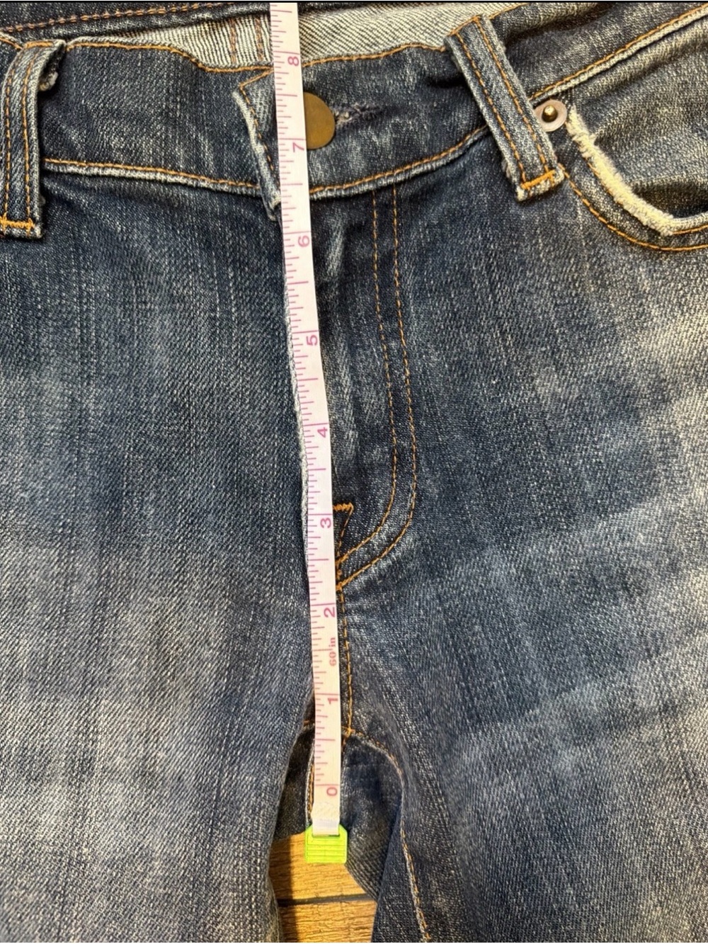 Arden B. Wide Leg Flare Jeans Dark Blue Denim Low Rise Womens Size 4 - Picture 8 of 16
